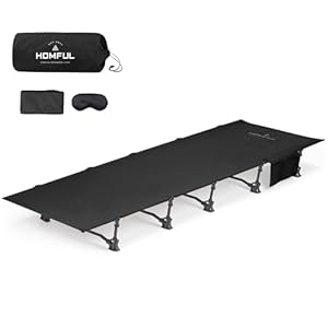 HOMFUL Ultralight Camping Cot Portable Folding Backpacking Cot Bed, Supports 330lbs, Lightweight Compact for Adults for Outdoor Travel, Hiking, Home