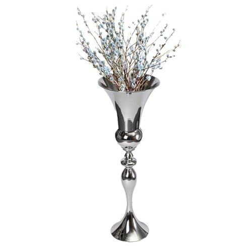 Jarrón de suelo grande de 74 cm, jarrón central de metal para decoración de bodas, jarrón decorativo, jardín vintage, decoración de estilo rústico, para recepción de bodas y pequeños arreglos florales