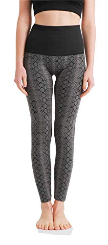 Hi Clasmix Fleece Lined Leggings for Women-High Waisted Thermal Leggings Winter Warm Daily Pants (Snake, Large/X-Large (12-20))