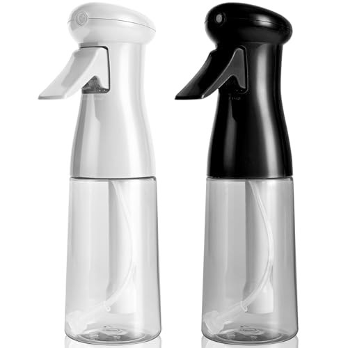 Bealee Spray Bottle For Hair, Continuous Mister Empty Spray Bottles, Ultra Fine Mist Water Sprayer for Hairstyling, Cleaning, Plants, Pets, Barbers, Salons, Essential Oil Scents - 2 Pack 6.8 OZ