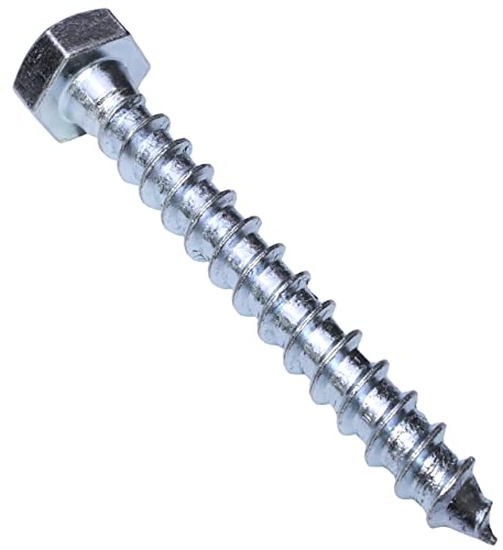 AERZETIX - C57575 - Juego de 50 - Tornillos para madera/tirafondos M8x60mm - con cabeza hexagonal 6 lados - DIN571 - en acero galvanizado - montaje fijación marco de madera contrachapado aglomerado