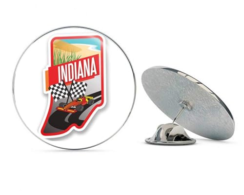 Indiana USA Round Metal 0.75" Lapel Pin Hat Shirt Pin Tie Tack Pinback2