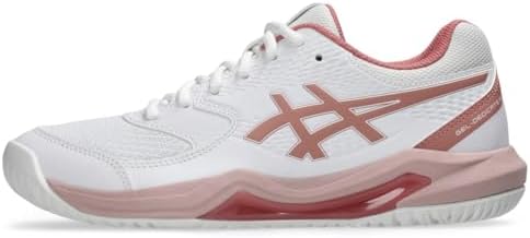 ASICS Tênis masculino Gel-Dedicate 8 Pickleball, Branco/rosa verm...