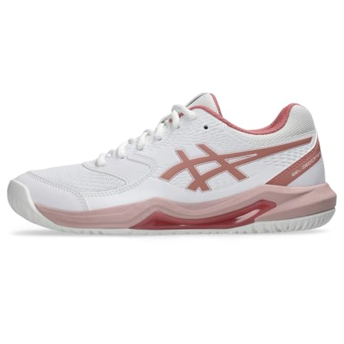 ASICS Women's Gel-Dedicate 8 Tennis Shoes, 8, White/Rose Rouge