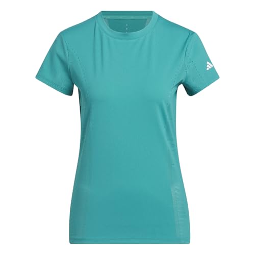 adidas Golf Women's Standard ULTIMATE365 Tour Engineered Short Sleeve Slim TOP, Pure Teal