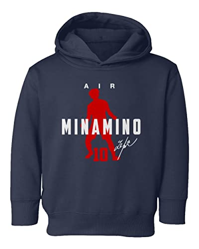 KING THREADS Japan Football Air Minamino 2022 World Soccer Fans Toddler Hoodie Sweatshirt (Navy, 4T)