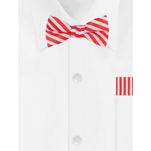 Jacob Alexander Infant Candy Cane Red White Stripe Clip-On Bow Tie3