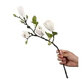 Drôle de soldat de l'armée verte 1 pièce de fleur de magnolia artificielle en soie, vase de jardin extérieur for maison, rebord de fenêtre, mariage, mariée, festival, arche extérieure, décoration Sold
