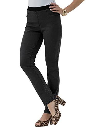 Roaman's Women's Plus Size Plus Size Invisible Stretch All Day Straight-Leg Jean