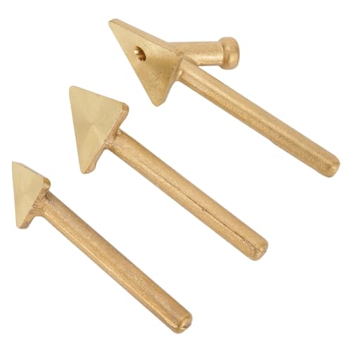 Tebbomp 3Pcs Iron Plastic Welder Soldering Iron Tips Replacement Tips Copper Repair Triangular Smoothing Welding Tips Replacement Tips