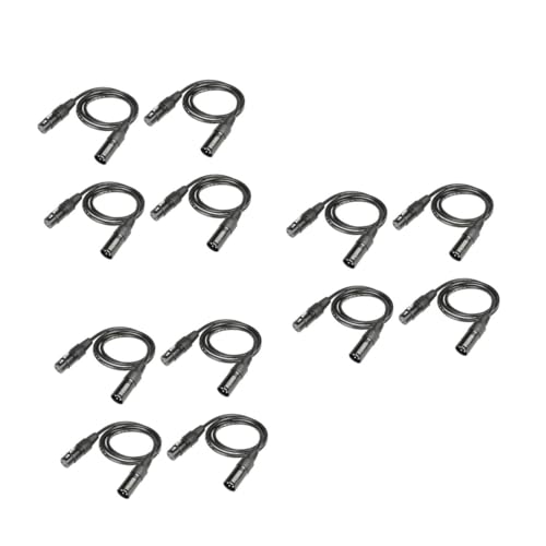 Câble DMX 3 broches XLR YARNOW lot de 12 pièces pour éclairage et sonorisation de scène
