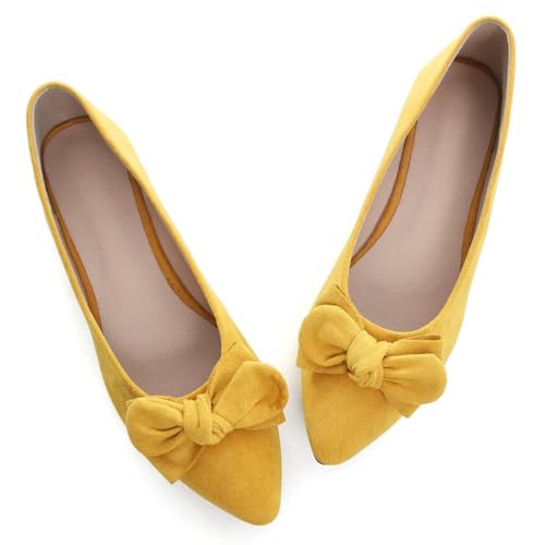 Image of TN TANGNEST Women Fashion Bowknot Flats Comfort Pointed Toe Dress Shoes