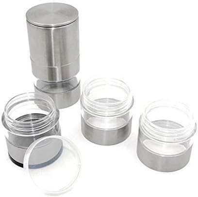 Stainless Steel Condiment Pot Set Stainless Steel Spice Jars Outdoor BBQ Picnic Sauce Bottle Set Stainless Steel Seasoning Box Transparent Plastic Solid Camping Cooking S