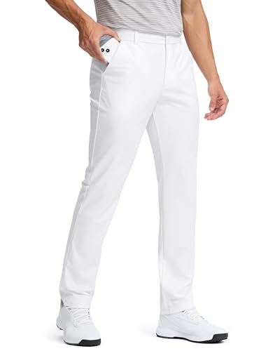 Image of Pudolla Men's Golf Pants 30 inch /32 inch /34 inch Comfy Stretch Dress Work Pants Lightweight Quick Dry Casual Slacks Trousers with Pockets