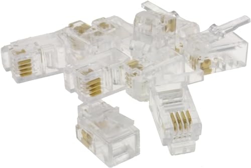 DIY-Kit RJ10 4P4C Modular Crimps Ends Plugs Connector for Ha...