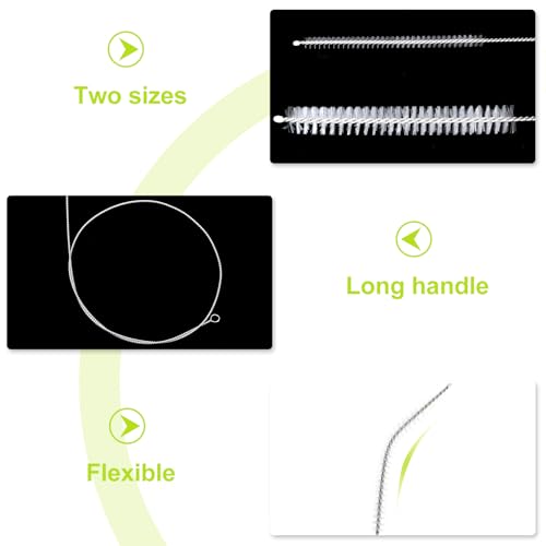 GEEHUA 4 Stück Schlauchbürste, 1 m Edelstahl Flaschenbürste Reinigungsbürstenset, Extra Lang Flexibles Dünn Rohrreinigungsbürstenset zum Reinigen von Strohhalmen, Kühlschrankabfluss