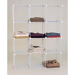 4' x 4' Commercial Grade Mini Grid Panel Shelf Unit Organizer Display Kit, White