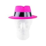 Super Z Outlet 12 Pack Neon Mafia Style Gangster Fedora Dress Hats Children's Birthday Props Supplies Favors - Image 5