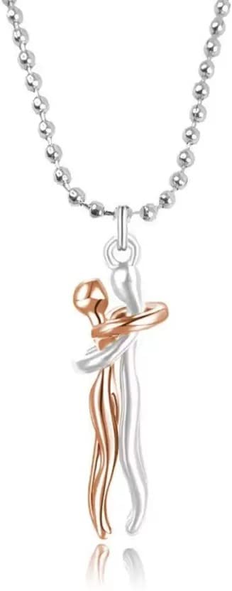 vien Stunning Silver/RoseGold Express Your Fellings Love Hug Couple Chain Pendant (PACK OF 1PC)-picture-37