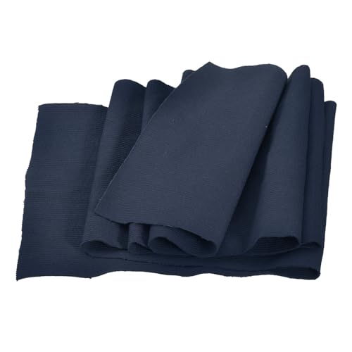 Image of MECCANIXITY 39 inch Elastic Cuffs Ribbed Trims Cotton Fabric Knit Rib Stretch Tape Cuff Sleeve Waistband for Sewing, 8 inch Wide Dark Blue