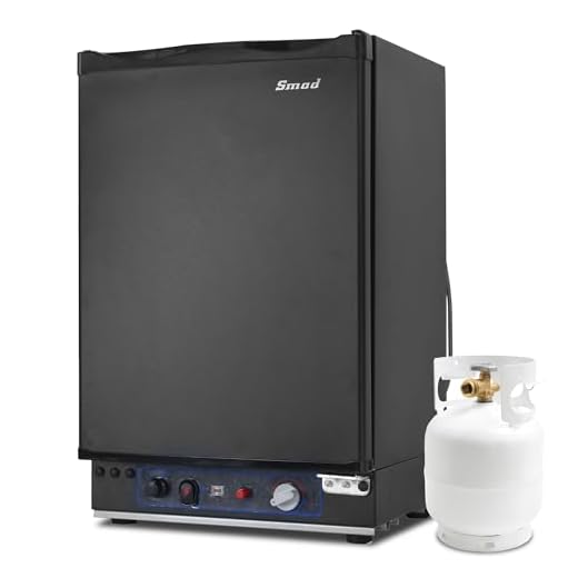 SMAD Mini Kühlschrank 40L LPG Gas / 12V / 220V für Wohnheim Wohnwagen RV Camping Lesiure Wohnmobil Schwarz (XC-40)