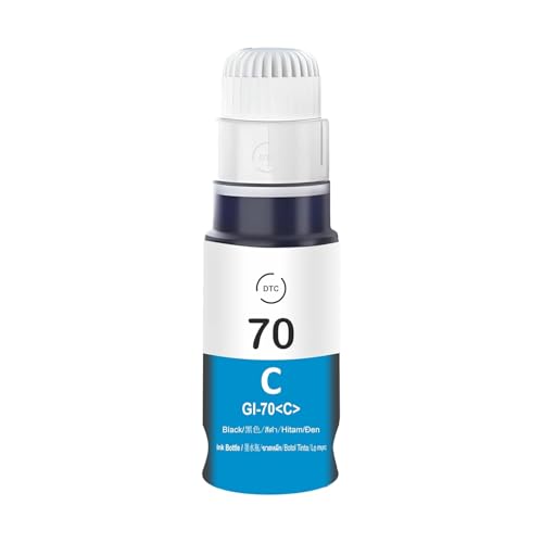 Image of GI-70 Refill Ink Compatible for Canon PIXMA G1020, G2020, G2021, G2060, G3020, G3021, G3060 Printers (GI-70 Cyan Ink 1 pcs)