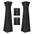 OutdoorLines Waterproof Outdoor Patio Heater Covers with Zipper and Storage Bag, Dust-proof UV-Resistant Windproof Propane Heavy Duty Heater Cover for Standing Heater, 2 Packs-90Hx23Lx23W inch Black