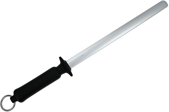 Neustanlo Profesjonalna ostrzałka do noży, stal ostrząca, 43 cm, z hartowanej stali specjalnej, ostrzałka do noży, ergonomicznie ukształtowany uchwyt Soft-Touch z ochroną palców  Made in Germany