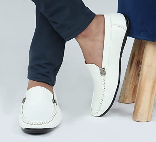 Image of YSCROWD Mens White Loafers & Moccasins Loafer