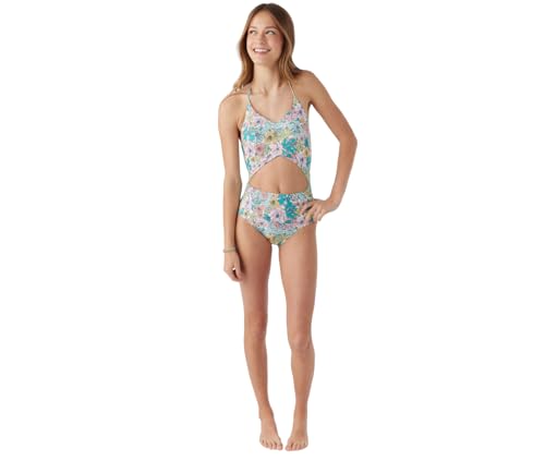 O'NEILL Girls Janis Floral Cinched One-Piece Swimsuit – Adjustable Fit & Quick-Dry Fabric - Main Image