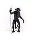 Seletti 14920 Monkey Lamp - stehend, Harz, schwarz, 60 x 52, 5 x 33 cm