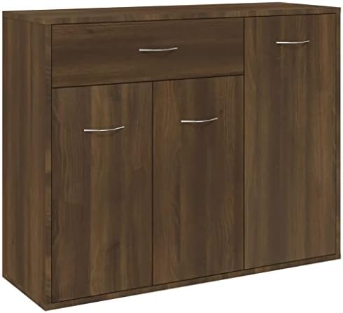 vidaXL Sideboard Living Room Storage Cabinet Home Organiser Cupboard Nightstand Console Telephone Cabinet Brown Oak Engineered Wood