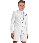 Mi Bo Tong Boys Short Suit Set 2 PC Boys Summer Beach Wedding Tuxedos Kids Suits for Boys