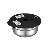 RECAFIMIL Almohadillas Tassimo reutilizables de 180 ml recargables de acero inoxidable Tassimo cápsulas de café con tapa de silicona negra Compatible con máquina Bosch Tassimo