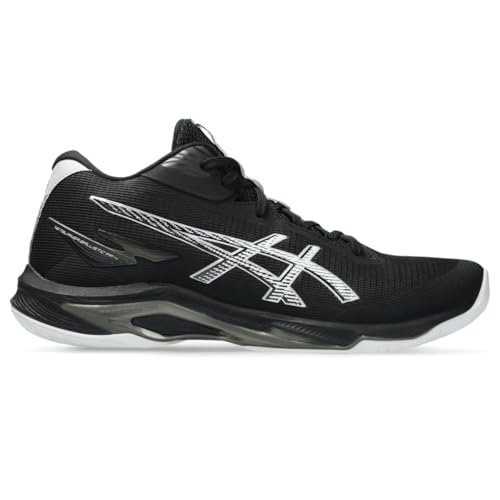 Asics Men's Netburner Ballistic FlyteFoam 4 Mid Top Volleyball Shoes, 11.5, Black/White
