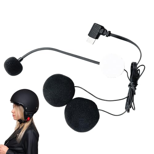 Walopola Micrófono para casco, micrófono para casco de motocicleta, cancelación de ruido, alta definición, impermeable, tipo C, auriculares para entrevistas y vlogging