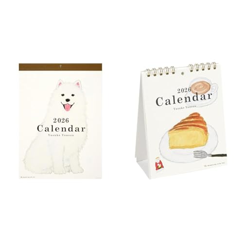 【セット買い】グリーティングライフ 2026年 カレンダー 米津祐介 壁掛け C-1673-YZ + 2026年 カレンダー 米津祐介 卓上 C-1685-YZ