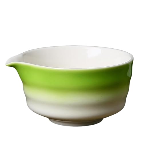 Tazón matcha con boquilla, recipiente de té de cerámica ondulado, taza de té verde japonesa hecha a mano taza batidora cerámica Matchawan tazón para mezclar ensalada gachas jugo ceremonia café chawan