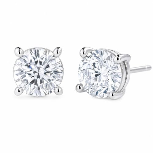 Image of Lab-Grown Diamond Stud Earrings With Unique laser engraved Diamond ID, Set In Platinum, White Gold or Yellow Gold - D Color, VVS2 Clarity, IGI Certified Lab-Grown Diamonds - Available in 1 to 5 CTTW