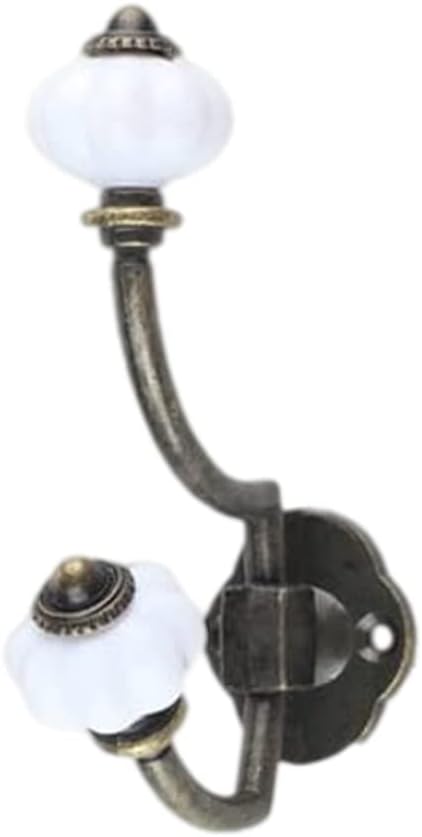 Wall Clothes Hooks Retro Antique Ceramic Coat Hooks for Door Bathroom Bedroom Kitchen Bronze 5 Pcs, Iron Decorative Wall Hooks, Standard, Style 1