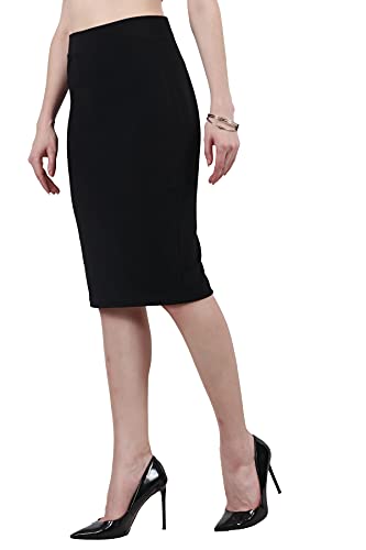 Image of POPWINGS Casual Solid Pencil Skirt for Women || Semi-Formal Office Wear Knee-Length Skirt for Women || Stylish Mini Skirt for Women || Summer Pencil Skirt for Women