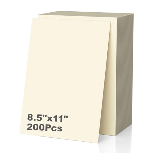 200 Sheets of Cardstock 8.5 x 11 Heavyweight Cover Cream Cardstock Printer Paper 8.5 x 11 190 gsm Ivory Card Stock Paper for Wedding Invitations Elegant Stationery Scrapbooking & DIY Crafts