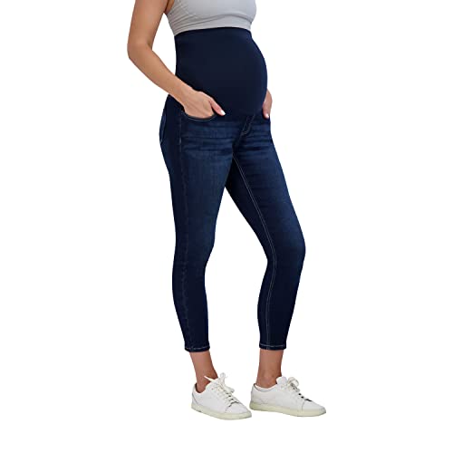 Savi Parker Women’s Maternity Jeans Over The Belly - Pregnancy Clothes For All Seasons, Maternity Pants – 27“ Inseam Dark Wash #TOP1