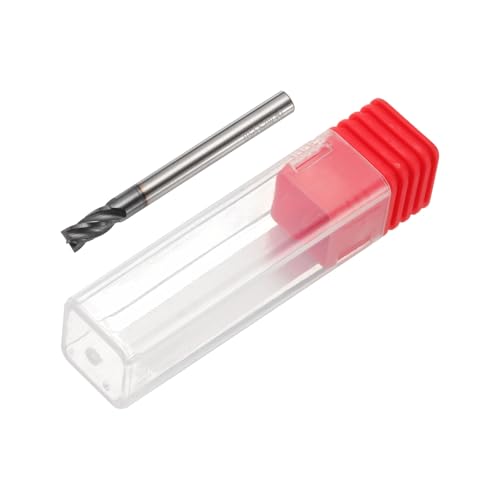 Image of HARFINGTON Carbide Square Nose End Mill Bit 3 /16 inch Cut Dia 4 Flutes TiAlN Coated Milling Cutter for Hardened Steel Metal (3 /16 inch Shank 3 /8 inch Cut Length 2 inch Long 30 Degree Helix)