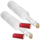 SHOWERORO Botellas de Vino de Cristal Vacías 500ml 2 Piezas, Reutilizables para Decoración del Hogar, Manualidades y Almacenamiento de Bebidas, Jarrones Multifuncionales y Botellas Pequeñas