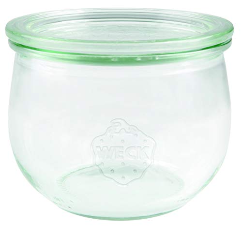 Weck Lot de 6 bocaux en verre tulipe de 500 ml (conservation de qualité supérieure, avec couvercle en verre, pour la conservation, résistant à la chaleur,...