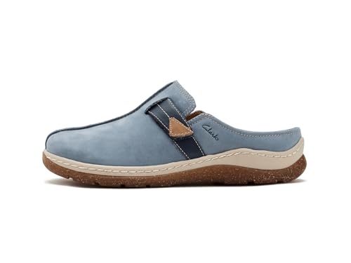 Clarks Clarks Womens Orlene Clogs Denim Blue Nubuck 9 Wide