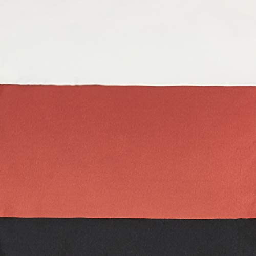 Amazon Basics Full/Queen Comforter Set with Plaid, Striped Sheets, 7-Piece Red Simple Stripe Bedding, Lightweight Microfiber Bed-in-a-Bag