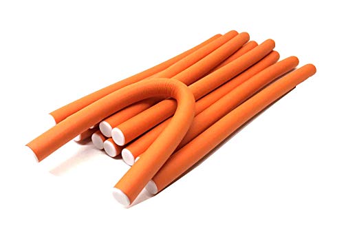 1/2” Diameter 9.5" Length Twist-Flex Hair Roller Curling Rods – 12 Pack #TOP4