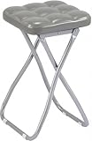 Balama Design Hocker, Sitzhöhe 50cm, Metall Grau klappbar gepolstert mit Sicherheitsverriegelung, Bodengleiter und robustem Kunstleder